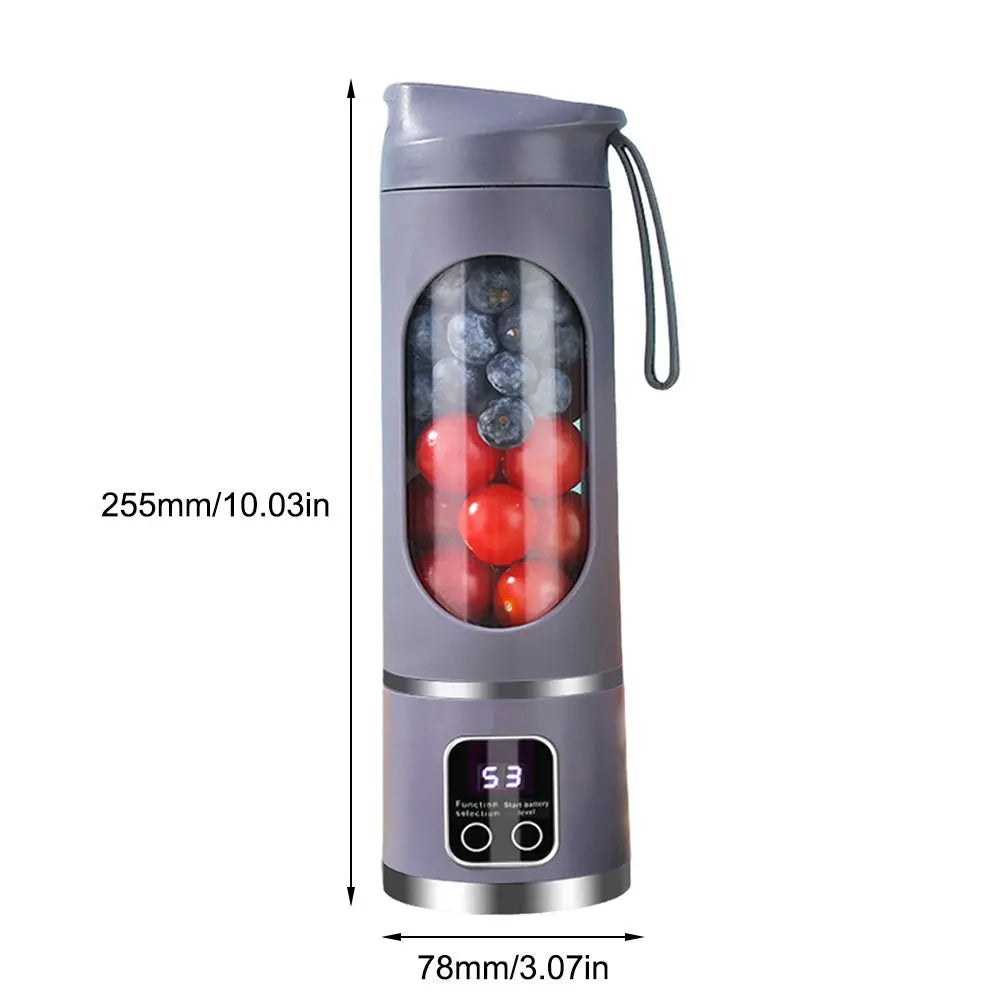 450ml Portable Juicer Electric Juicer Cup USB Rechargeable Mini Electric Juicer with 8 Blades for Home Office Travel