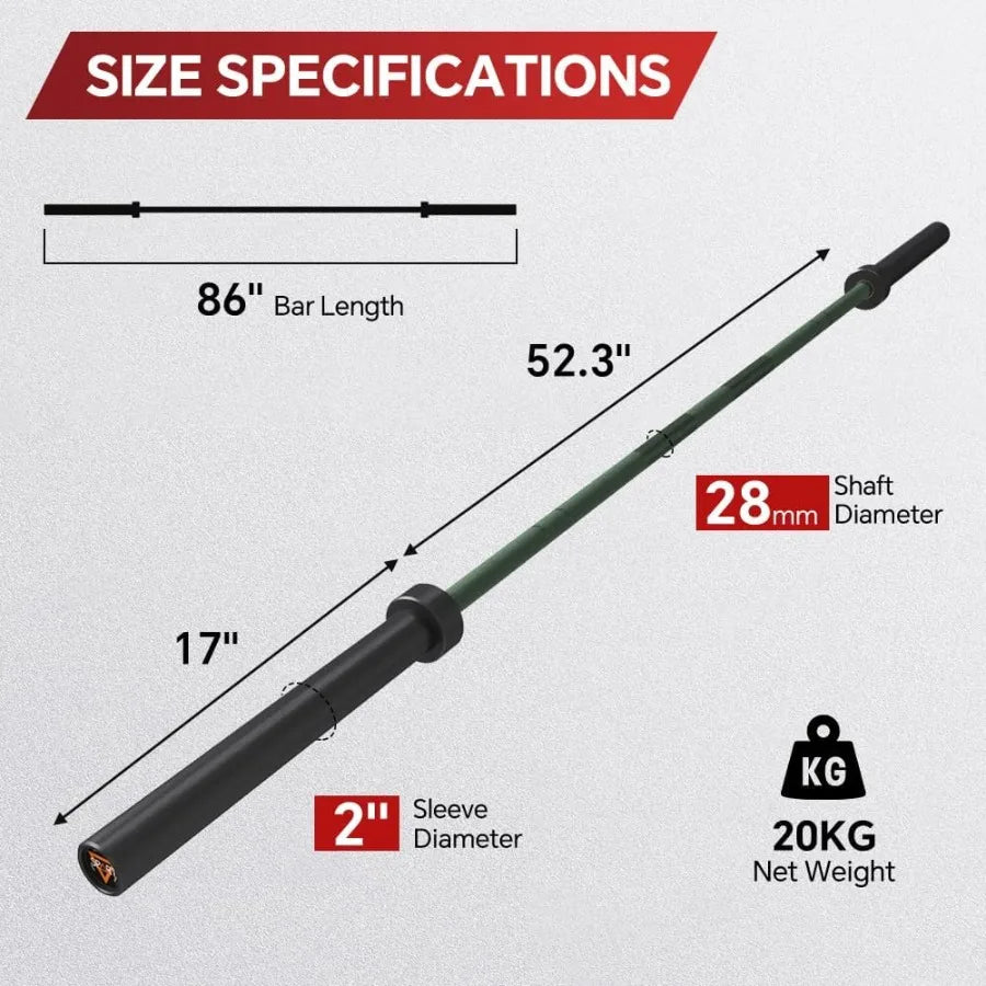 7FT Barbell Bar with Weight Plate Set Combo Solid Bar with Bearings 700Lbs Capacity Weight Bar for Home Gym Strength Training W