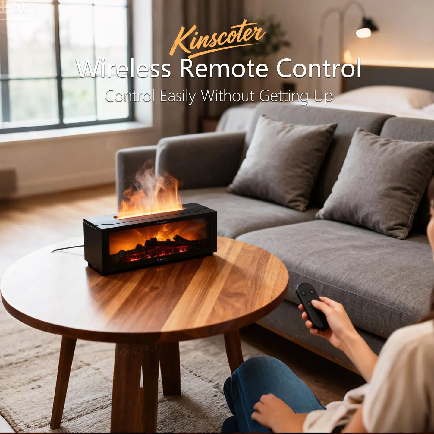 Creative Fireplace Aroma Diffuser Essential Oil Air Humidifier Diffusor Remote Control Desktop Decoration for Home Holiday Gift