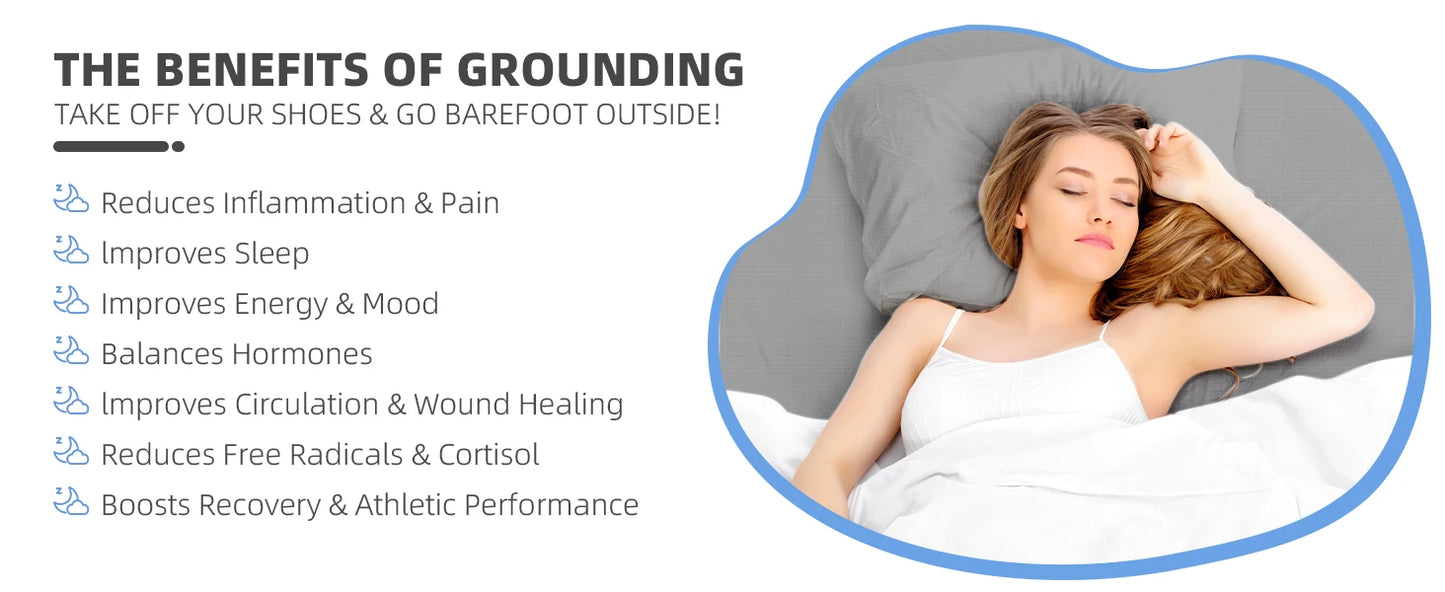 Grounding Sheet, 90% Organic Cotton+10% Pure Silver Organic Fitted Grounded Sheet for Improved Sleep