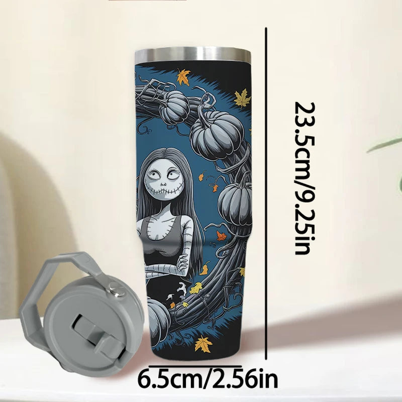 Double Stainless Steel 304 Coffee Thermos Mug Leak-Proof Non-Slip Car Vacuum Flask Travel Thermal Halloween Cup Water Bottle