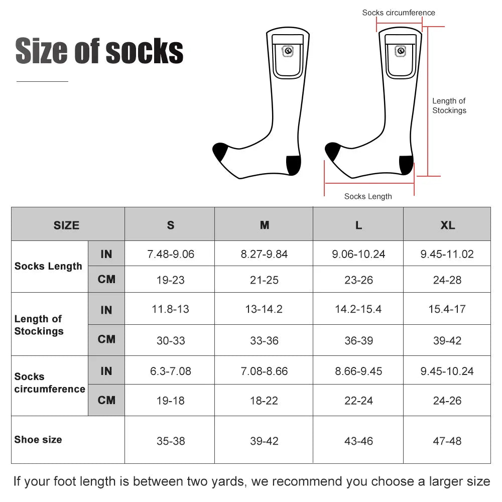 Savior Heated Socks Man Winter Rechargeable Outdoor Sport Thermal Heated Foot Warmer Ski Sports Heated Socks Warm Snowmobile Ski