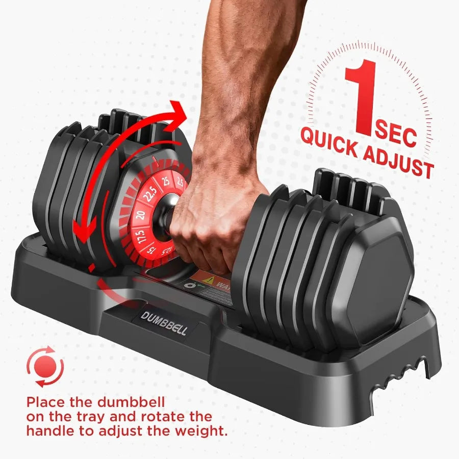 Adjustable Dumbbells Set of 2 Durable Weights for Home Strength Training 10 in 1/15 in 1 Free Weights Set with Anti-Slip Grip F