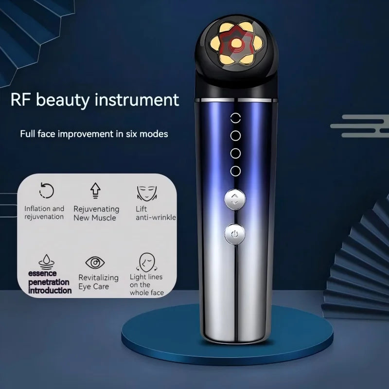 6 in 1 EMS Microcurrent Facial Massager Sonic Vibration Face Lifting Machine LED Photon Skin Tighten Beauty Device for Wrinkle