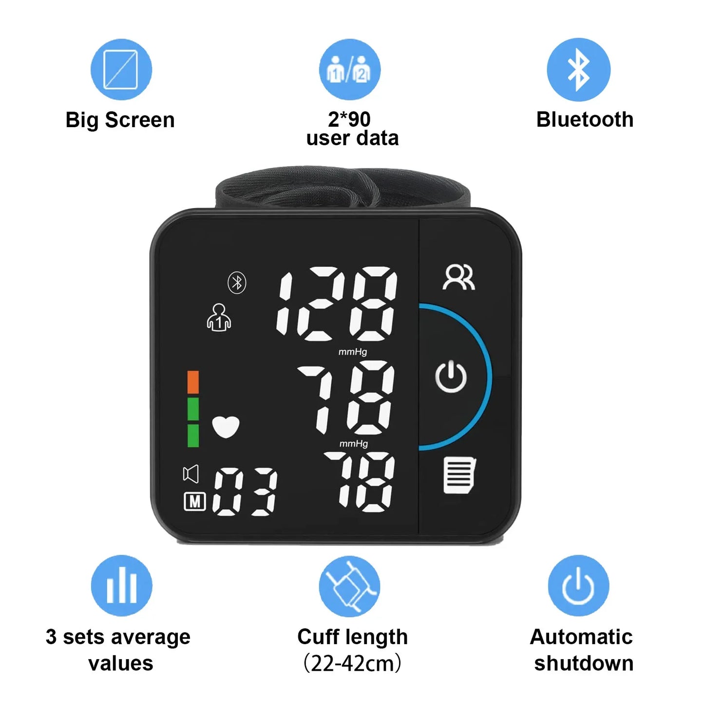 Portable Wrist Blood Pressure Monitor for Intelligent and Precise Measurement Monitoring Blood Pressure and Health at Any Time