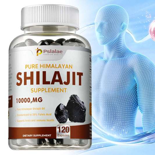 Shilajit Supplements -  Helps with Memory, Brain Function, Cardiovascular Health, Detoxification, Relieve Stress - 120 Capsules