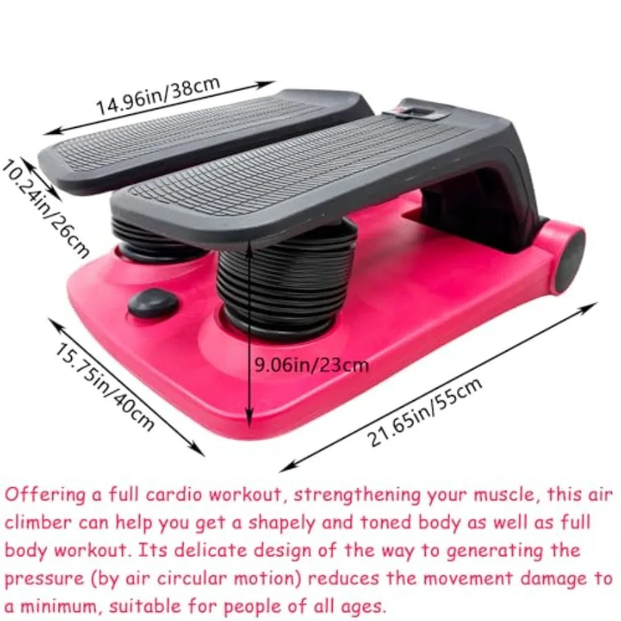 Air Stepper Climber Fitness Machine with Resistance Bands Air Step Exercise Equipment 220lbs Weight Capacity 5 Levels of Exerci