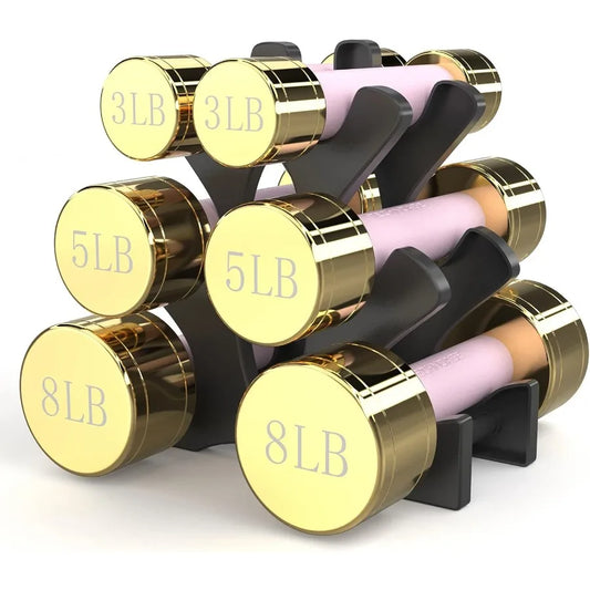 Round Dumbbell Sets with Steel Handle, Odorless Neoprene rubber Handle Cover