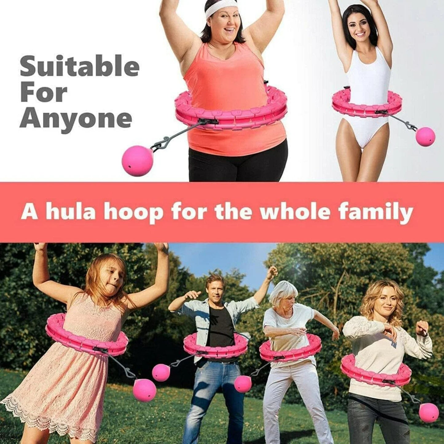 Smart Weighted,24 Detachable Knots Abdomen Fitness Weight Loss Non-Falling Fitness Hoola Hoop, Adjustable Weight -Spinning , Cir