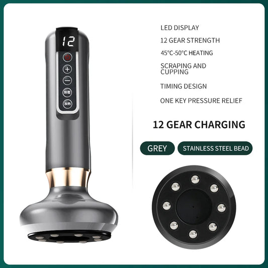 Electric Cupping Massager Vacuum Suction Cup GuaSha Anti Cellulite Beauty Health Scraping Infrared Heat Body Slimming Massage