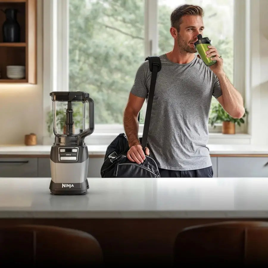 Blender, Compact Kitchen System, 1200W, 3 Functions for Smoothies, Dough amp Frozen Drinks with AutoIQ, 72oz. Blender Pitcher, 4