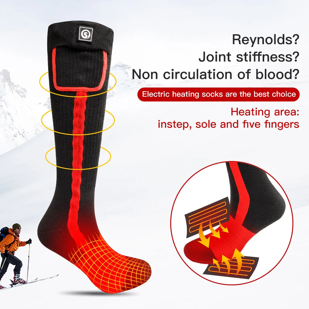 Savior Heated Socks Man Winter Rechargeable Outdoor Sport Thermal Heated Foot Warmer Ski Sports Heated Socks Warm Snowmobile Ski