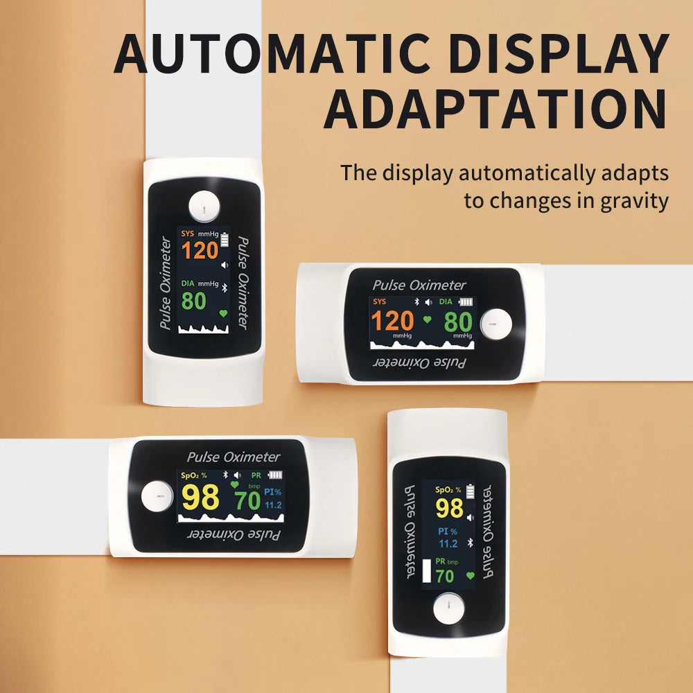 Compact Finger Blood Pressure And Oxygen Monitor Easy to Use Portable Medical Device for Health Measurement