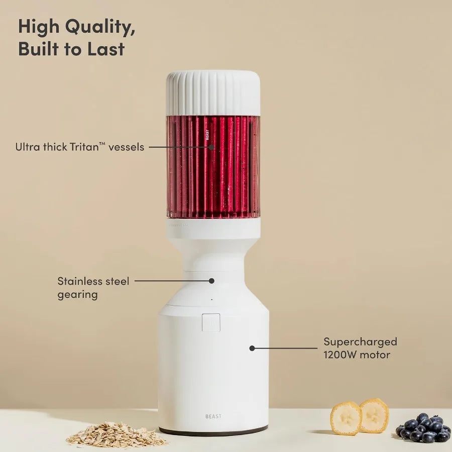 Premium Countertop Blender for Smoothies Shakes Sauces Dips Soups 1200W Cloud White Blends Ice Frozen Fruit Includes Extra Lids
