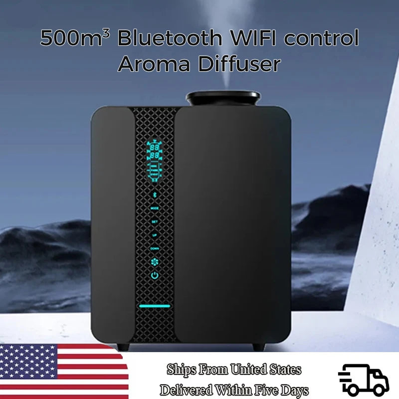 2025 New Home Fragrance Aroma Diffuser 500m³ Perfume Air Freshener Water Free Essential Oil 200ML WIFI Bluetooth APP Machine