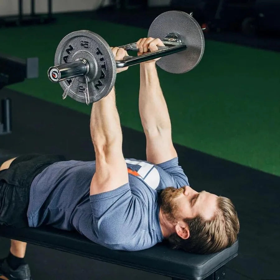 34" Triceps Bar 200 LB Capacity Chrome Finish Hammer Curl Weight Barbell Home Gym Weightlifting Exercise for Squats Deadlifts S