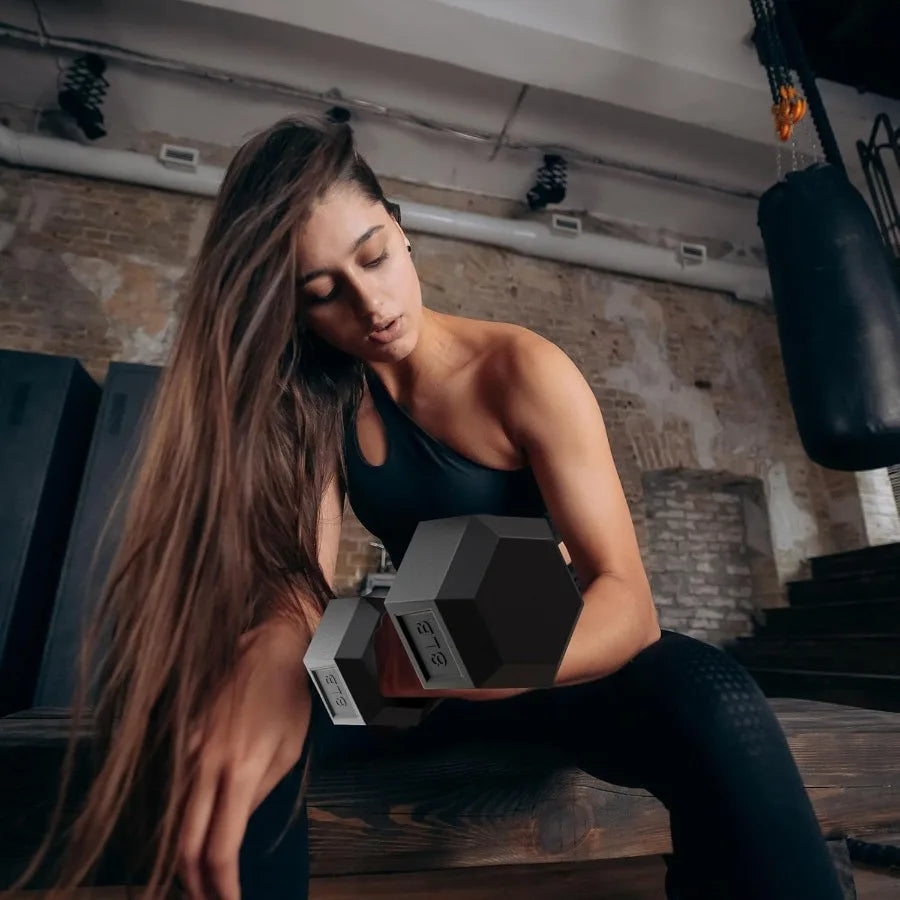 Premium Rubber Encased Hex Dumbbell Sets for Home Gym and Fitness Training 46LBS 60LBS and 100LBS Configurations with Durable D