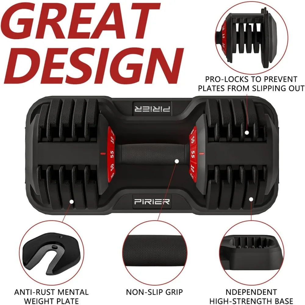 Adjustable dumbbell weights, 10 in 1 weight dumbbells with non-slip metal handles and biceps support full body strength training