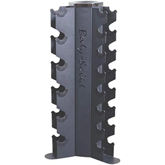 3-Side Vertical Dumbbell Rack for 5-50 lb. - Compact, Space-Saving Weight Holder for Home Gym, Holds upto 10 Pair of Dumbbells w