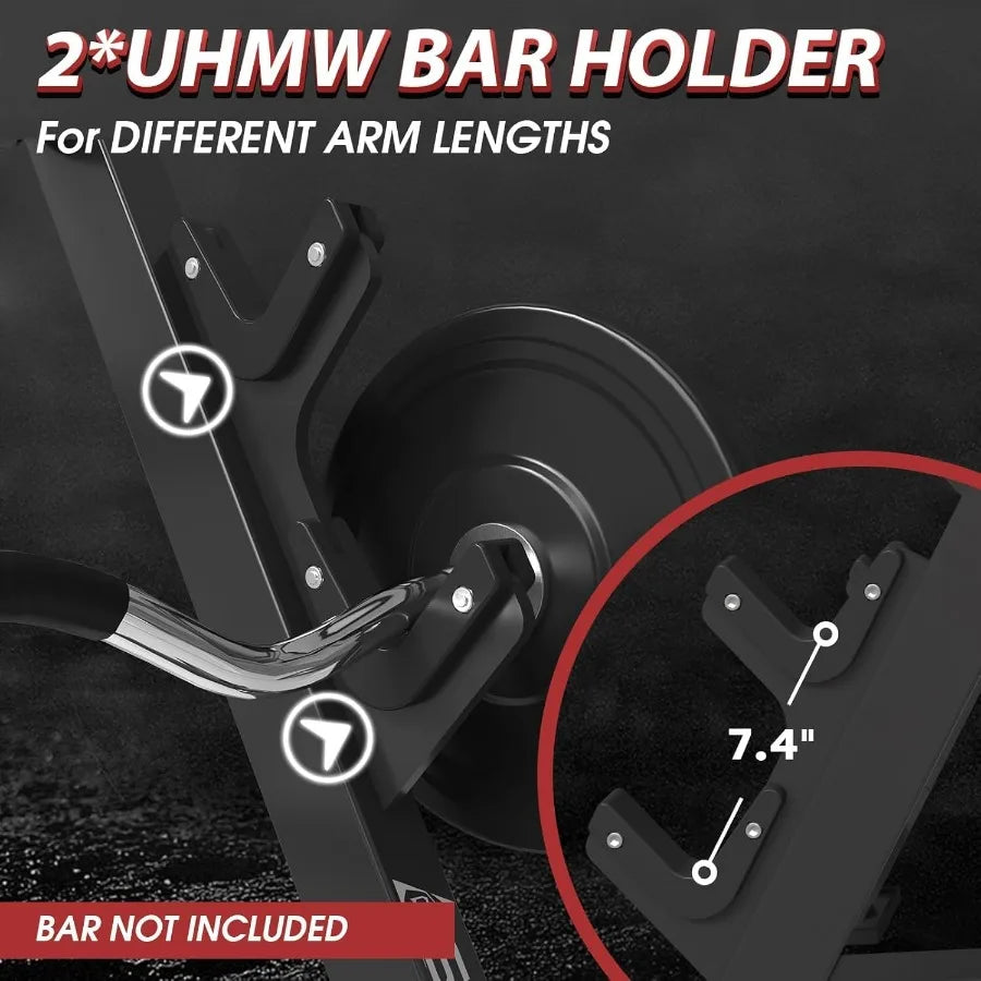 Preacher Curl Bench Seated Arm Isolated Barbell Dumbbell Bicep Station with 2 Bar Holders for Home Gym Training Advanced Resist