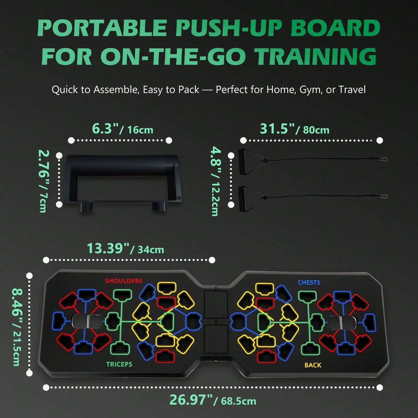Multi-Functional Solid Push Up Board Home Fitness Gear for Chest Arm Strength Training Men & Women