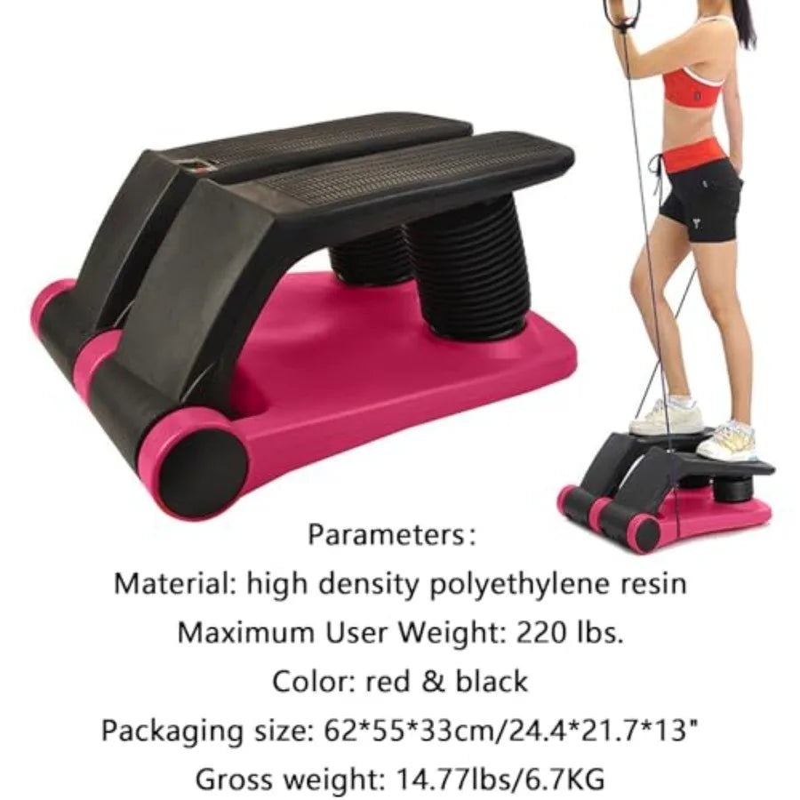 Air Stepper Climber Fitness Machine with Resistance Bands Air Step Exercise Equipment 220lbs Weight Capacity 5 Levels of Exerci