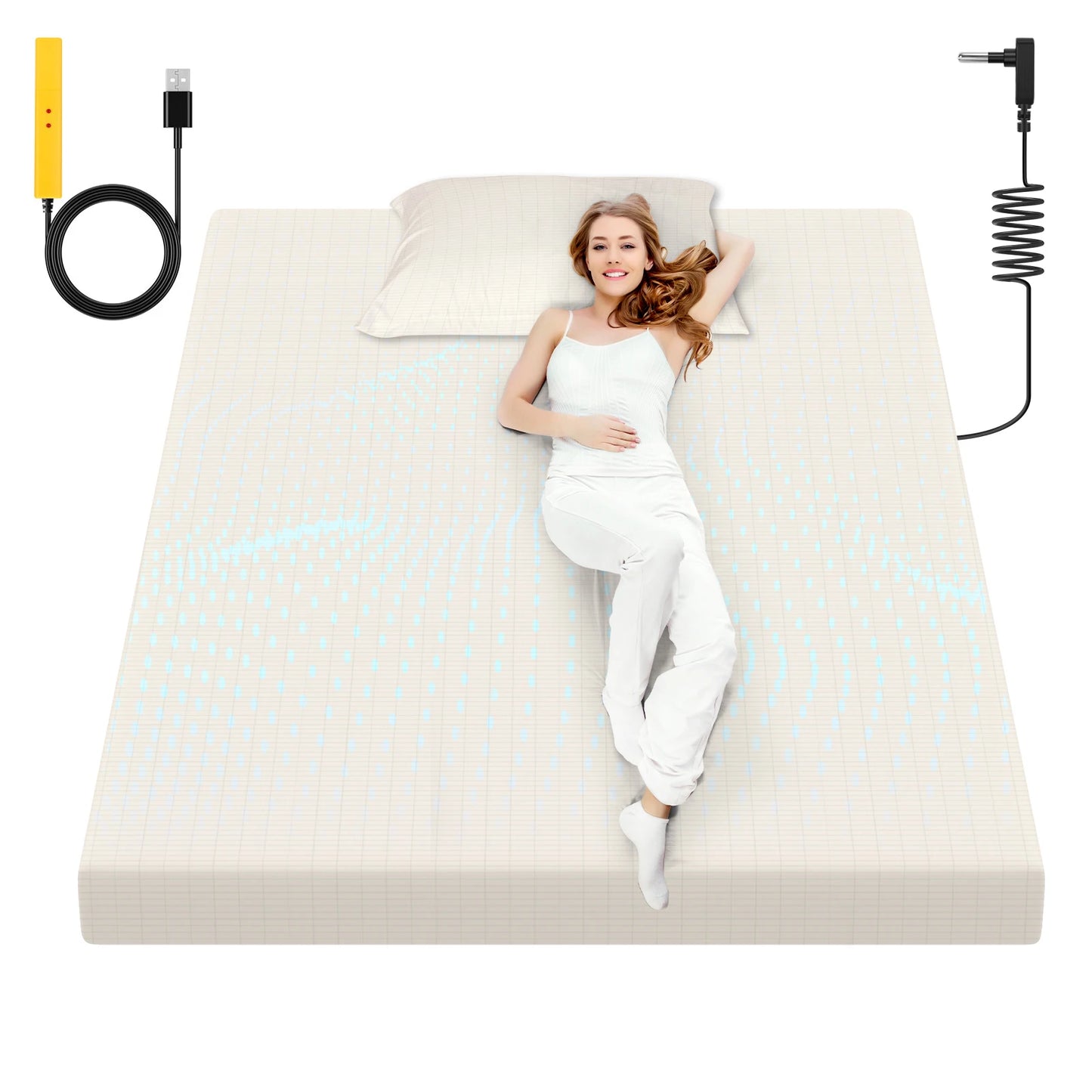 Grounding Sheet, 90% Organic Cotton+10% Pure Silver Organic Fitted Grounded Sheet for Improved Sleep