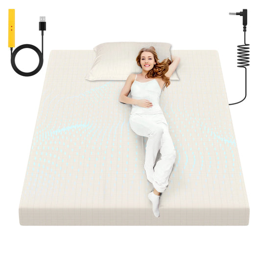 Grounding Sheet, 90% Organic Cotton+10% Pure Silver Organic Fitted Grounded Sheet for Improved Sleep
