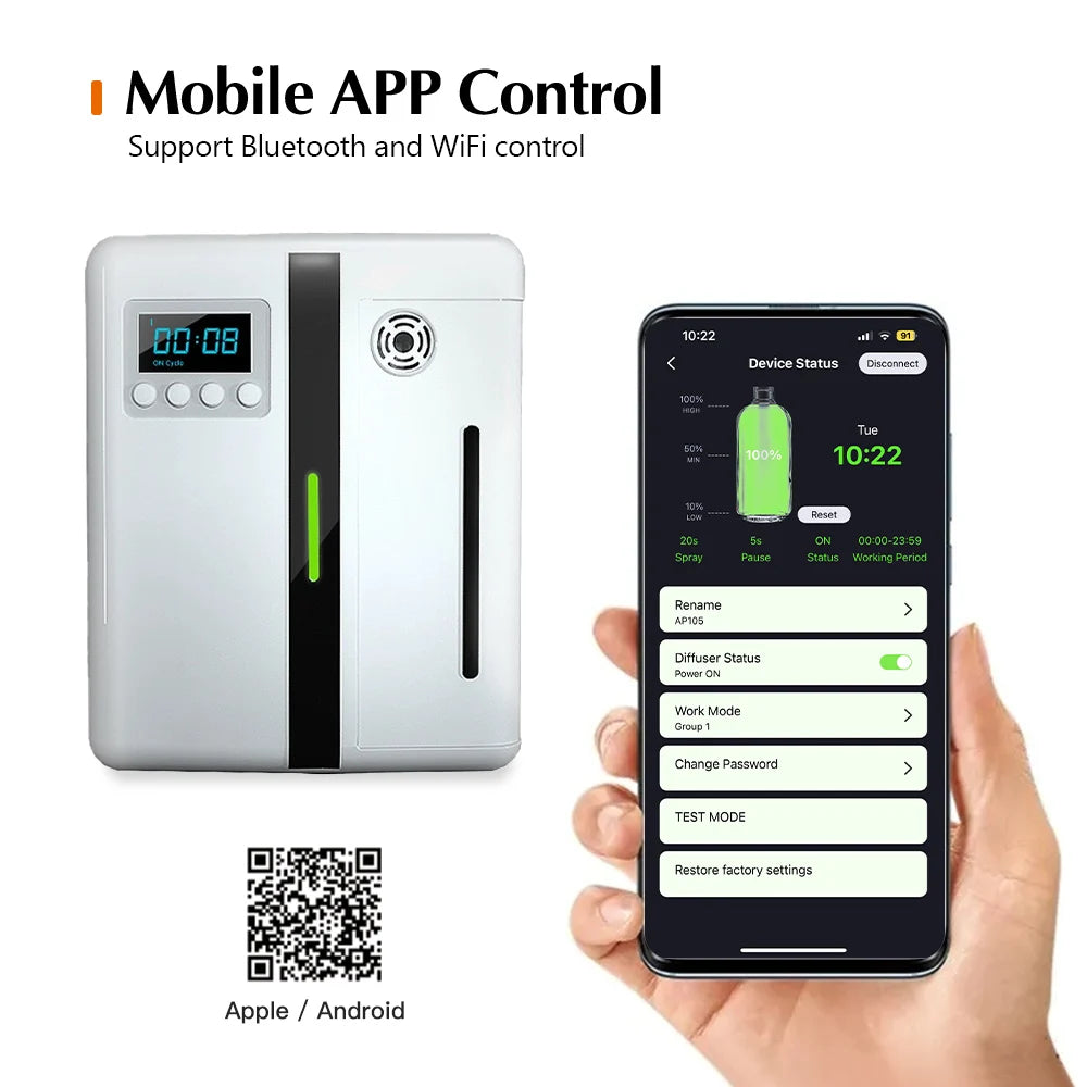 NAMSTE Room Aroma Fragrance Diffuser Wall Mounted Hotel Air Freshener Bluetooth Flavoring Diffuser For Perfume Essential Oil