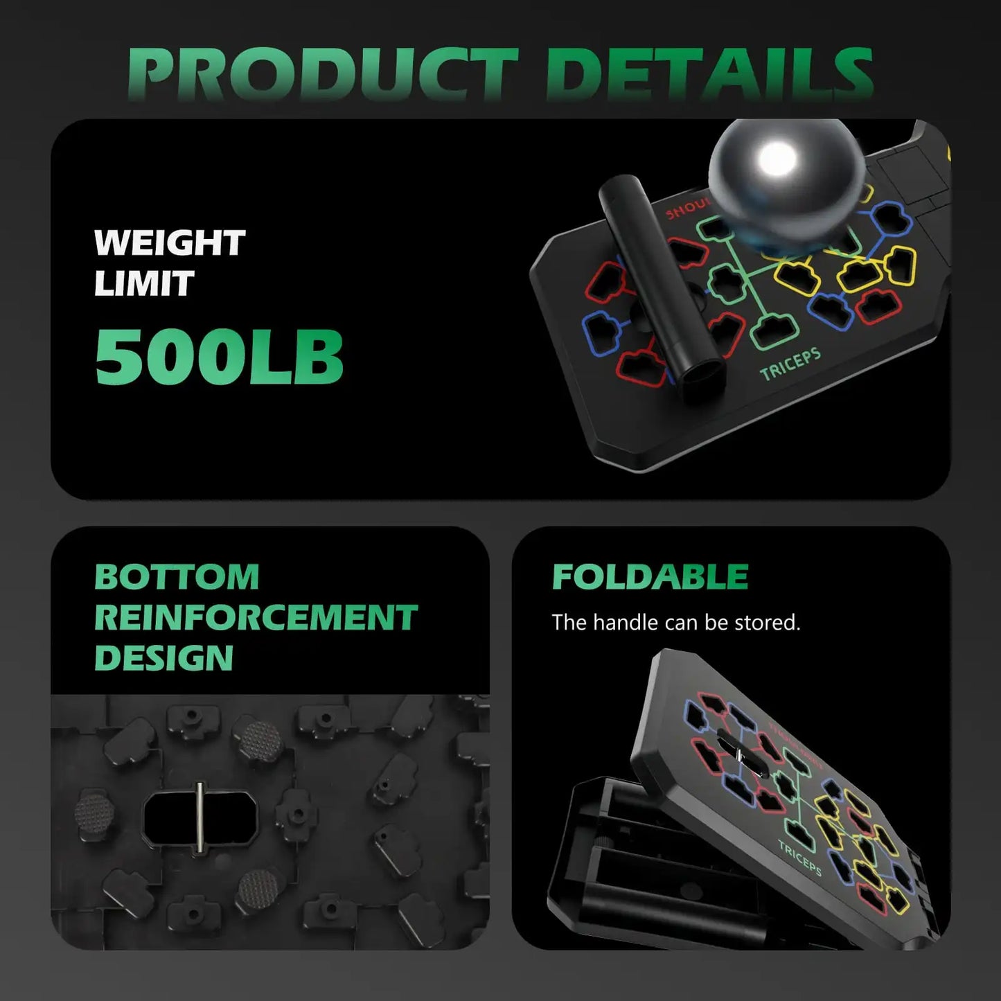 Multi-Functional Solid Push Up Board Home Fitness Gear for Chest Arm Strength Training Men & Women