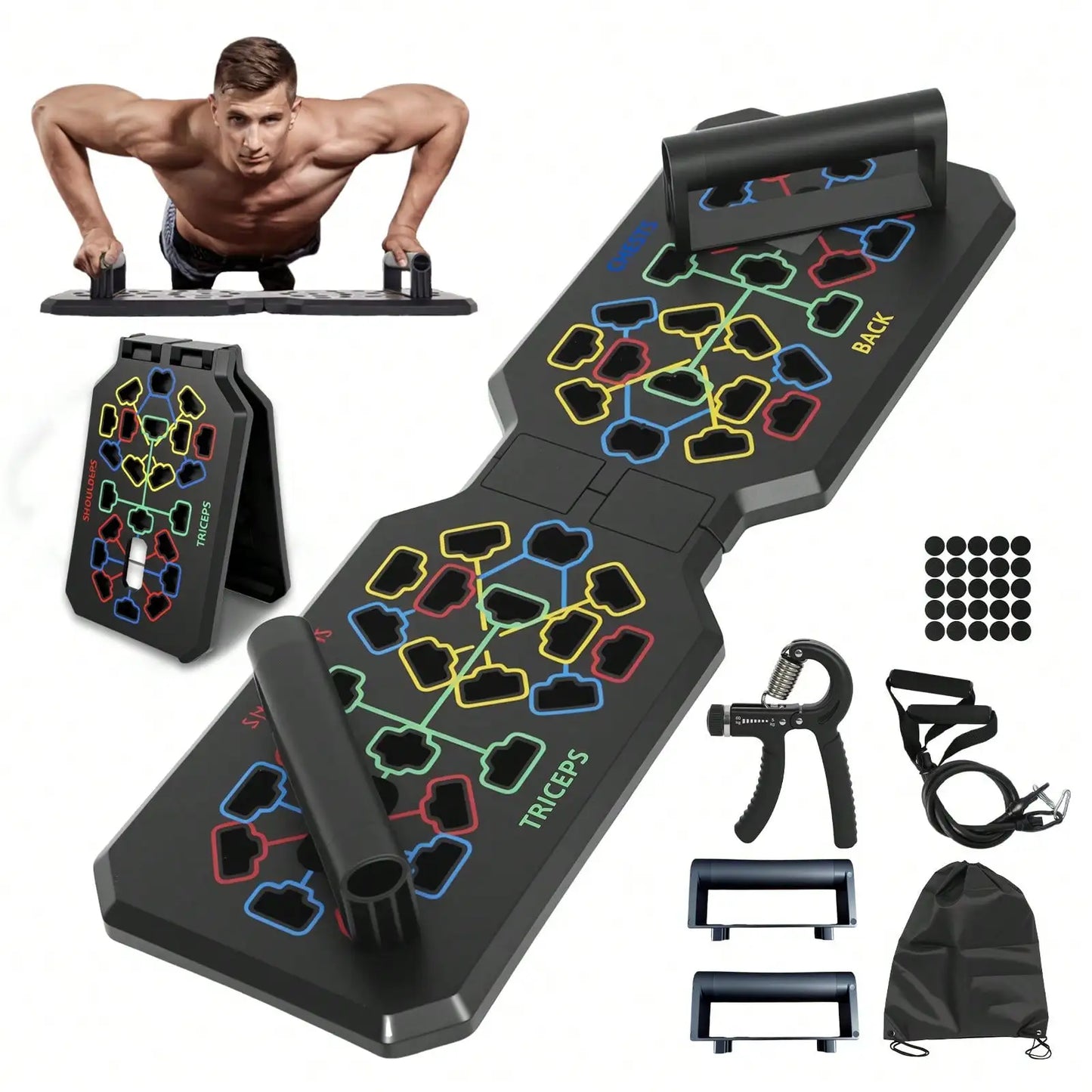 Multi-Functional Solid Push Up Board Home Fitness Gear for Chest Arm Strength Training Men & Women