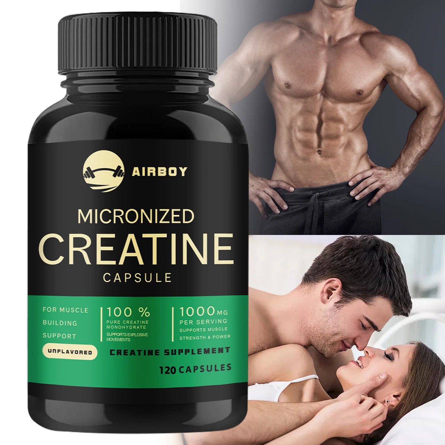 Micronized Creatine Capsules - Build Muscle & Enhance Performance for Muscle Endurance - 120 Capsules
