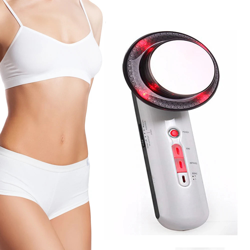 3 IN 1 Ultrasonic Cavitation EMS Body Slimming Massager Fat Burner Skin Care Cellulite Removal Therapy Gel Beauty Apparatus