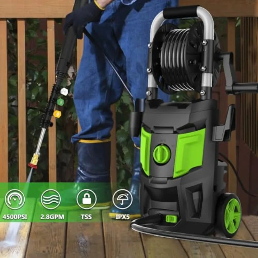Pressure Washer Power Washer with 4500MAX-PSI 4 Nozzles Foam Cannon for Cleaning Cars Driveways Patios
