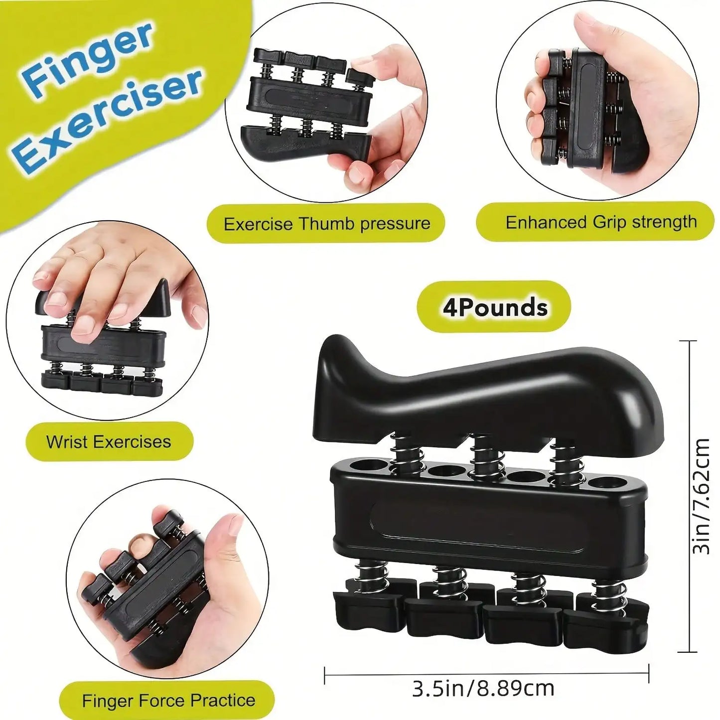 5Pcs Grip Strength Trainer Set - Forearm/Finger Exercisers for All Hand Sizes & Extensor Workouts