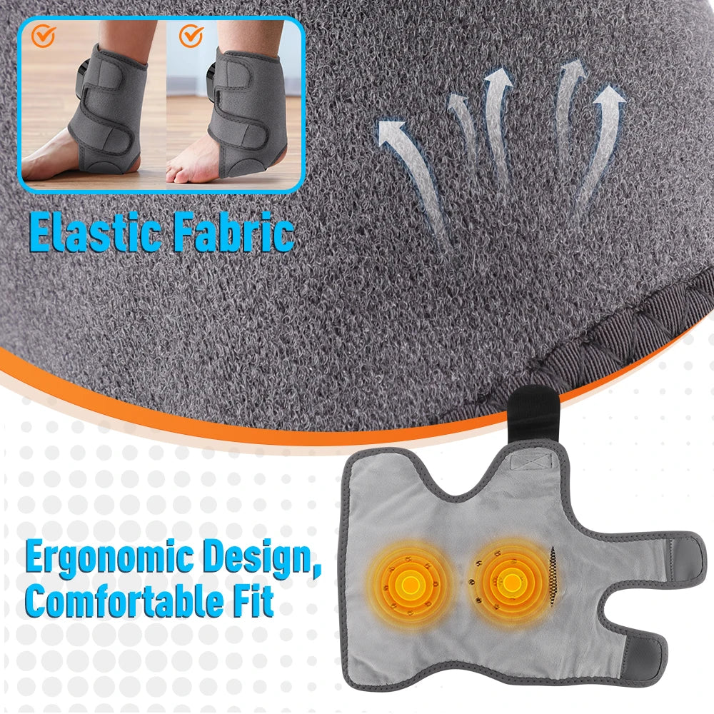 Electric Heating Vibration Foot Ankle Massager Elbow Relax Muscles Winter Massager USB Rechargeable Adjustable Strap Massager
