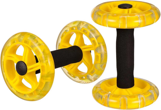 Yellow Fitness Wheel for Abdominal Exercise, Hand Weights Dumbbell, Weight Loss Equipment