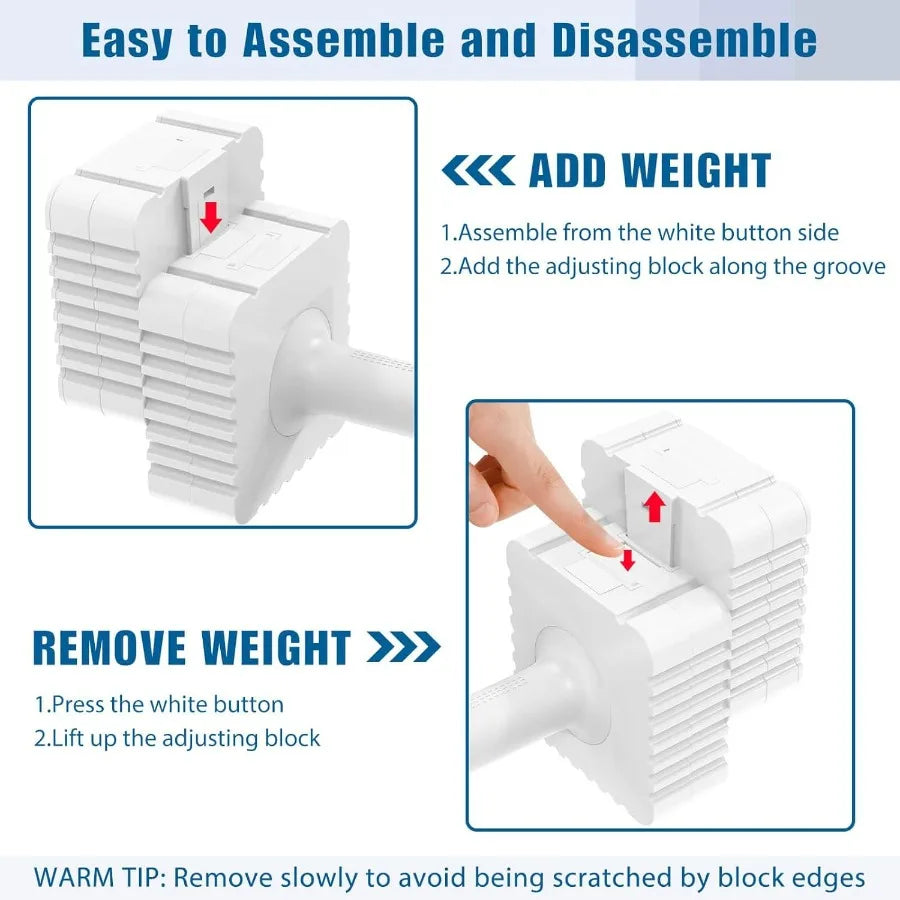 Adjustable Weight Dumbbells Set of 2, 3.4lb/5.7lb/8lb/10.3lb/12.6lb Each Hand Weight Sets for Women/Men, Adjustable Dumbbells Se