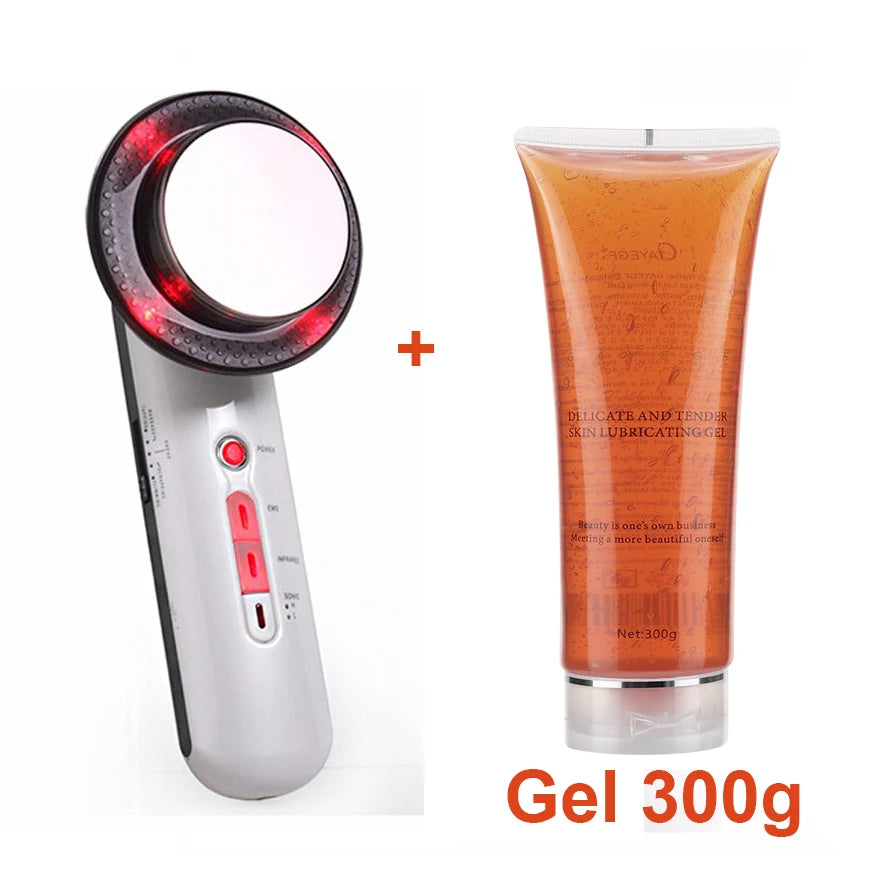 3 IN 1 Ultrasonic Cavitation EMS Body Slimming Massager Fat Burner Skin Care Cellulite Removal Therapy Gel Beauty Apparatus