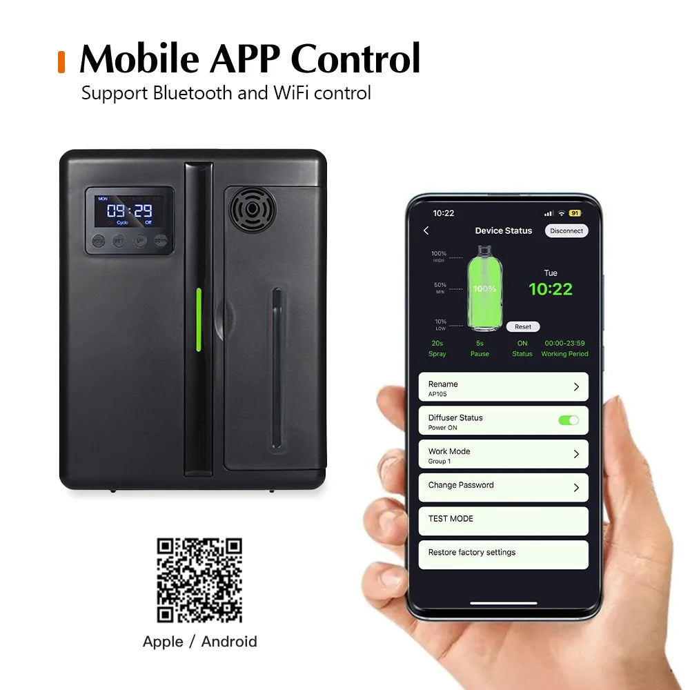 NAMSTE Room Aroma Fragrance Diffuser Wall Mounted Hotel Air Freshener Bluetooth Flavoring Diffuser For Perfume Essential Oil