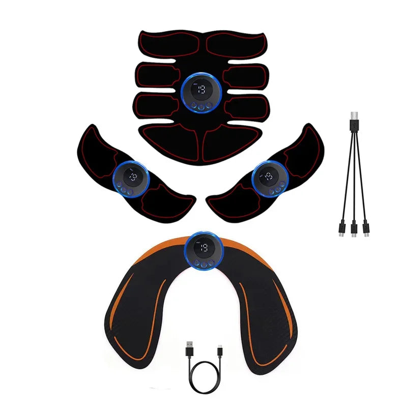 EMS Muscle Stimulator Abs Trainer Muscle Toner USB Rechargable Electric Massager Leg Arm Belly Weight Loss Fitness Workout Unise