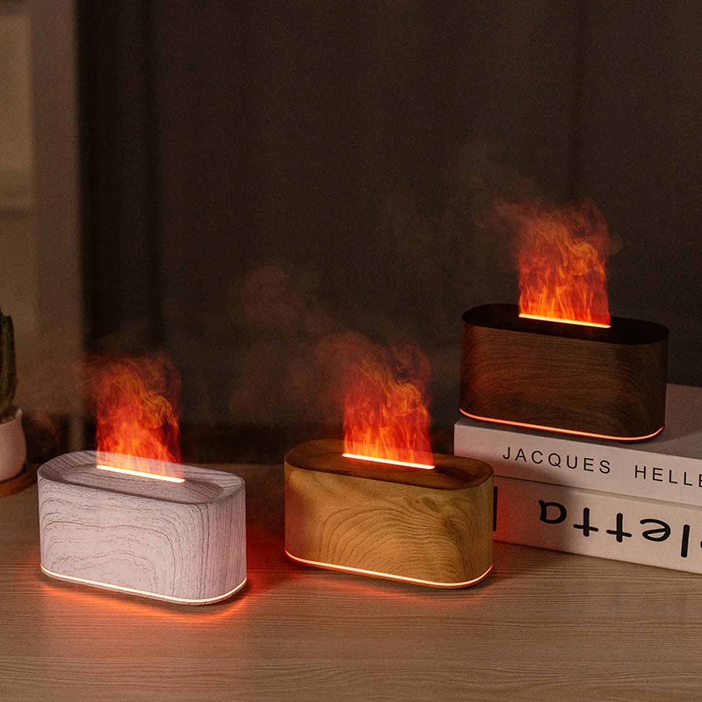 Flame Air Humidifier with 7 Colors Light Aroma Diffuser with Auto-Off Protection Air Diffuser Humidifier for Home Office Bedroom