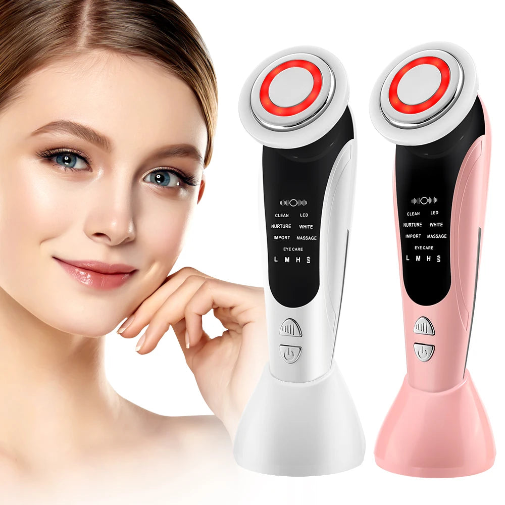 7 in 1 Face Lifting Device EMS Microcurrent LED Skin Rejuvenation Care Facial Neck Firming Massager Face Beauty Apparatus