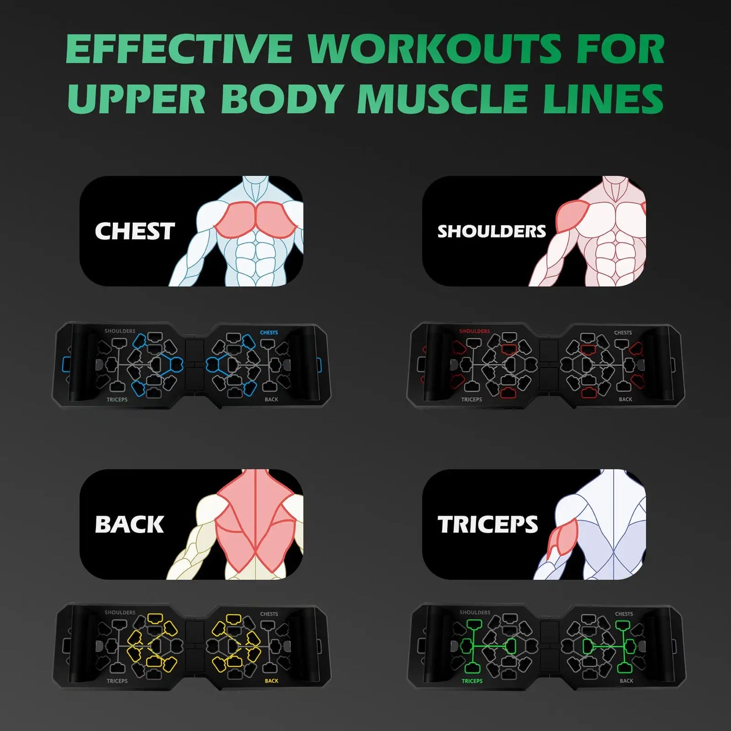 Multi-Functional Solid Push Up Board Home Fitness Gear for Chest Arm Strength Training Men & Women