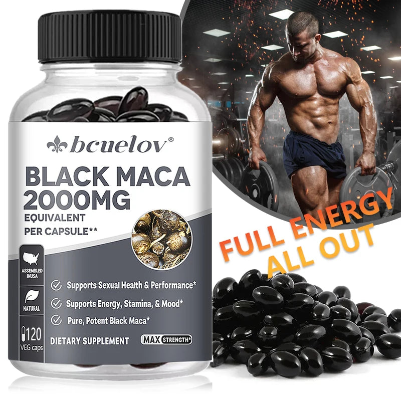 Maca Extract Supplement for Men and Women Boost Energy, Stamina & Mood Vegetarian Capsules