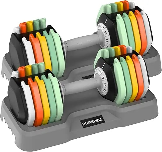 Pair of 25/55 lbs Adjustable Dumbbells for Home Gym Workouts Suitable for Men and Women