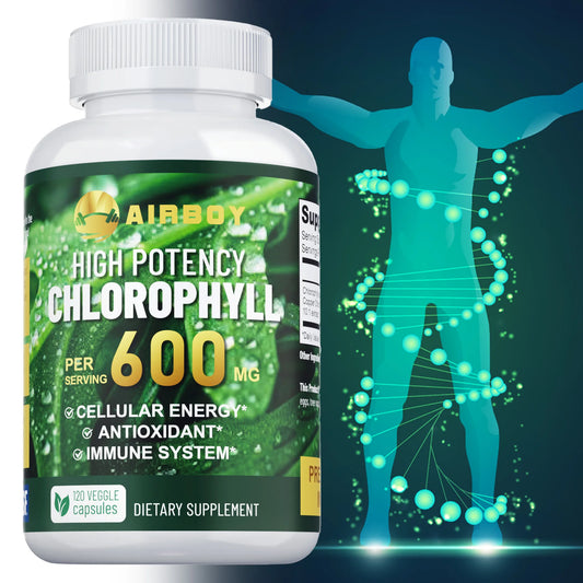 Chlorophyll Supplement 600mg - Boosts The Immune System, Improves Skin, Enhances Digestion, and Slows Down Aging - 120 Capsules