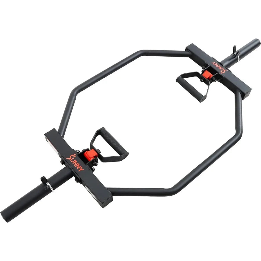 Strength Training  Hex Bar Barbell High Load Capacity Swivel Handles Safety Clips Knurled Handles for Deadlifts Shoulder Presse