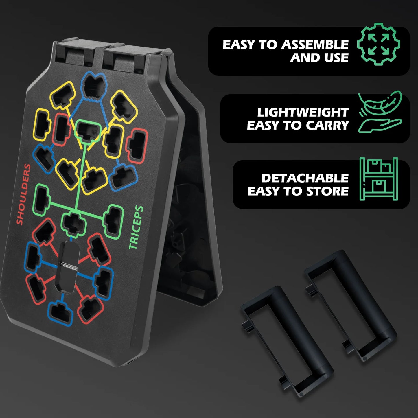 Multi-Functional Solid Push Up Board Home Fitness Gear for Chest Arm Strength Training Men & Women