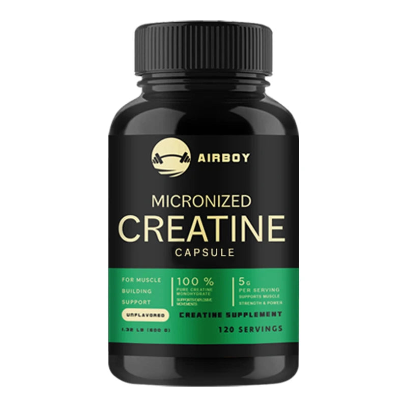 Micronized Creatine Capsules - Build Muscle & Enhance Performance for Muscle Endurance - 120 Capsules